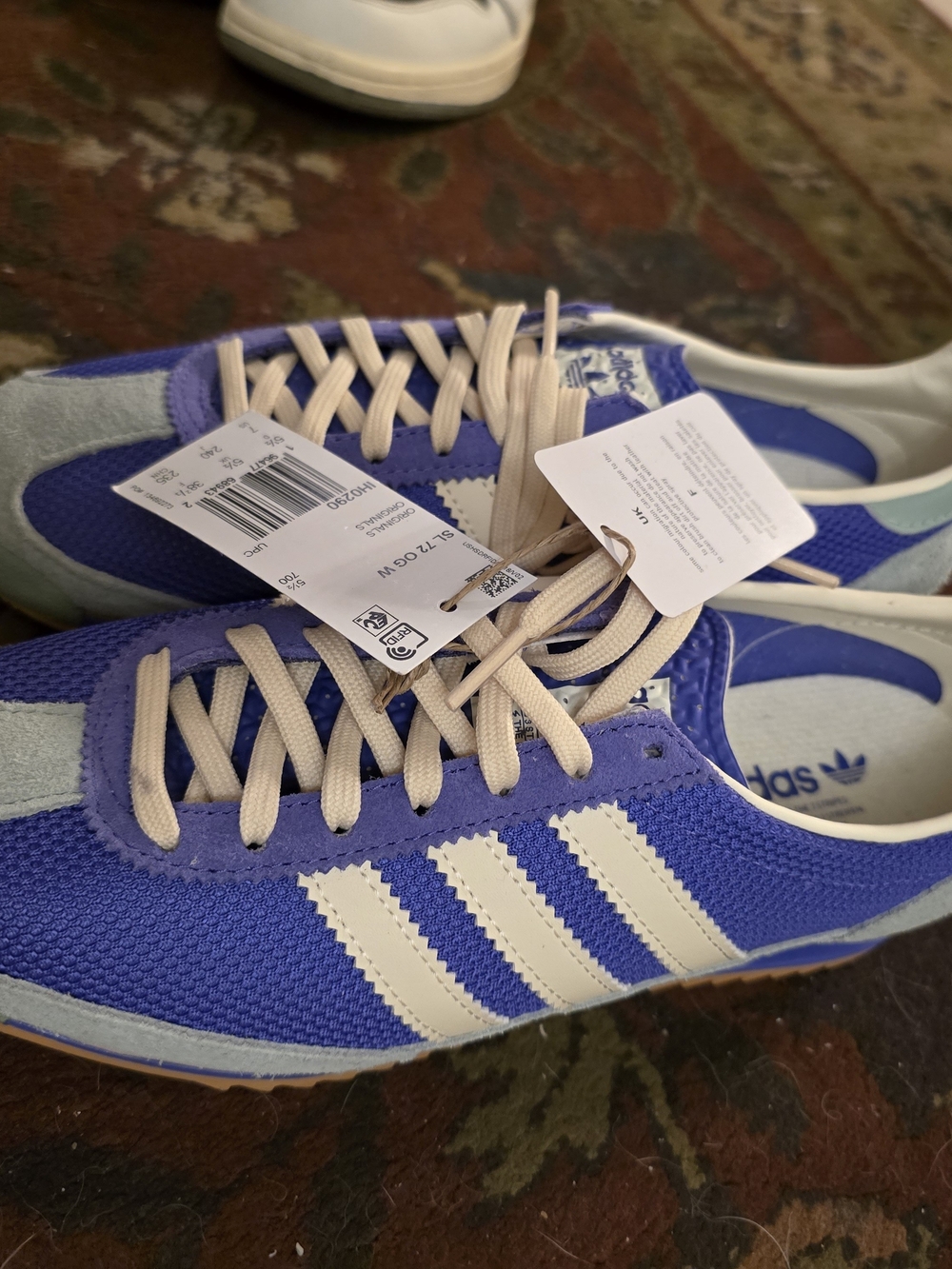 Adidas Men's Purple Samba-Style Retro Sneakers with Cream Stripes